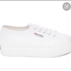 White Superga Platform Sneakers